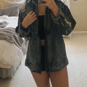 distressed jean jacket
